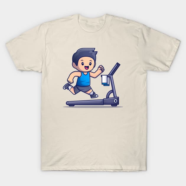 Cute People Running On Treadmill T-Shirt by Catalyst Labs